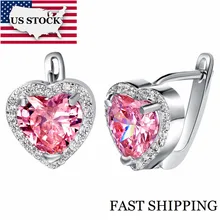 US сток скидка 5% женские розовые серьги в форме сердца Большие серьги "любовь" модные серьги-гвоздики для женщин Brincos орнамент Uloveido R719