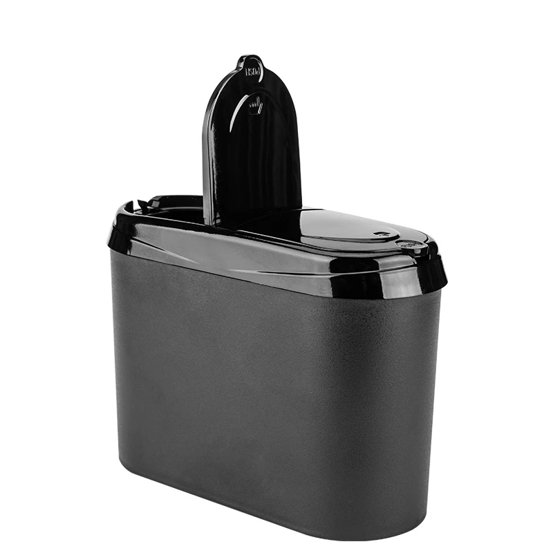 car trash bin Mini garbage can car interior trash bag fashion rubbish Holder Hook Plastic basket supplies multifunc accessories - Название цвета: Черный