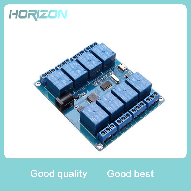 

DC 5V 10A 8 Channel Micro USB Relay Indicator Board Module PC Upper Computer ICSE014A Software Control