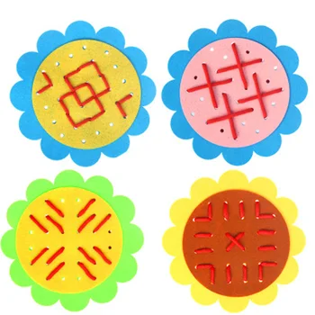 

Kids DIY Weave Cloth Materials Set Early Educational Learning Toys for Children Baby Kindergarten Flower DIY Montessori Toys