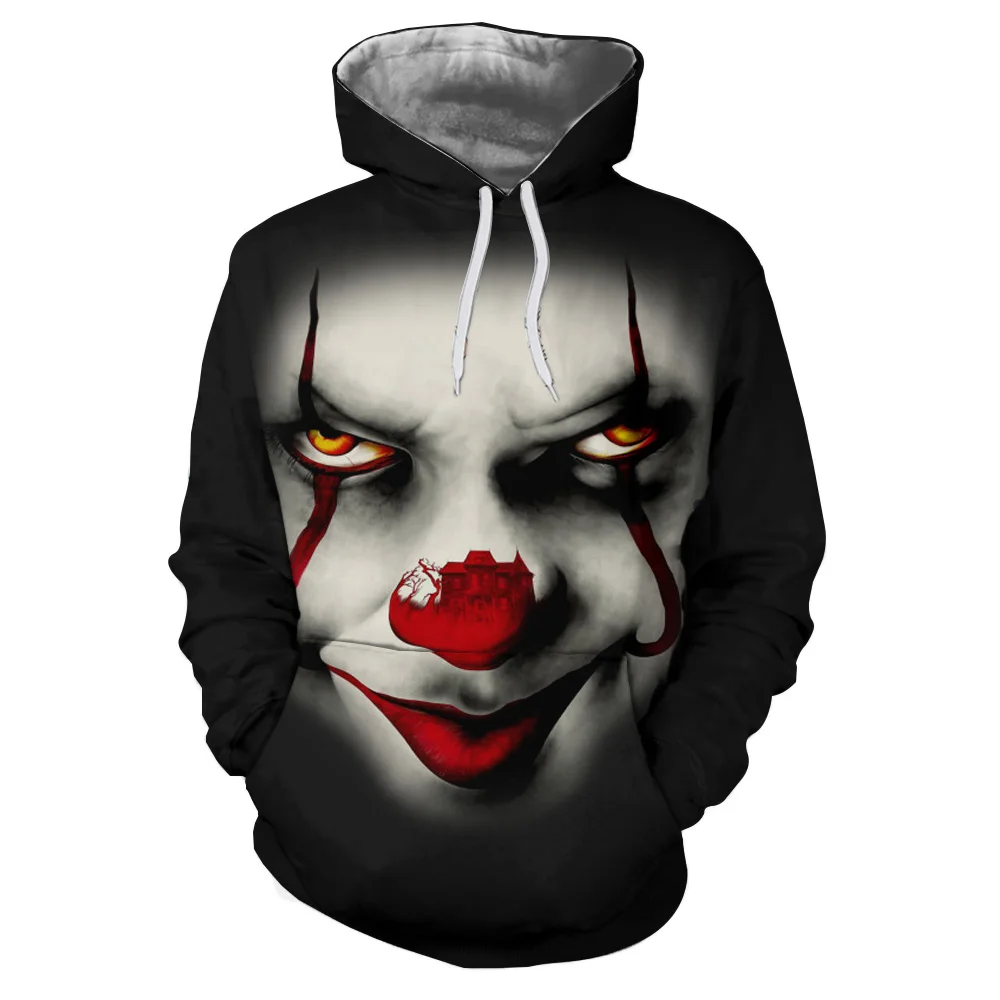 

Pennywise 3D Clown Hoodie Sweatshirt Men Women Pullover Hoody Tops Sudadera Hombre Casual Brand Sportswear Tracksuit EUR Size
