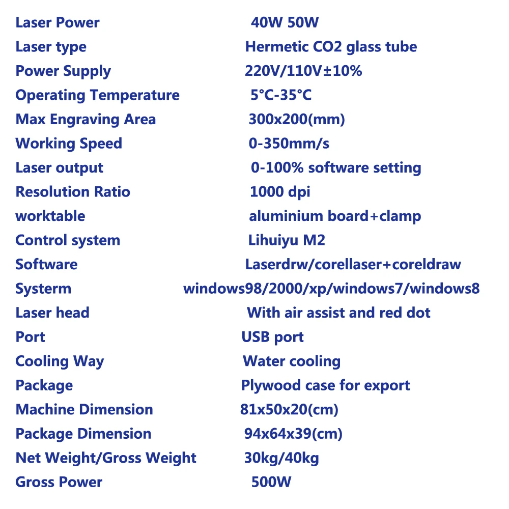 3020 CO2 лазерная гравировальная машина 40 Вт 50 Вт мини Cnc пластик кожа MDF резак акриловый гравер