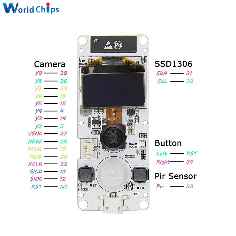 ESP32-Cam ESP32 OV2640 модуль камеры двухъядерный WROVER PSRAM wifi 0,9" OLED SSD1306 IEC BME280 модуль датчика CP2104 для Arduino