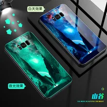 Luminous Glass Case For Samsung Galaxy S9 S9 plus Luxury case For Samsung Galaxy S8 S8