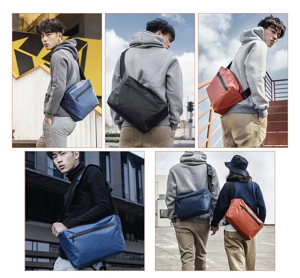 90fen Trendy Reflective Water-resistant Messenger Bag (9)