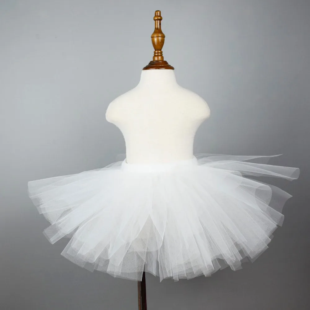 Чисто белая пушистая юбка-пачка для маленьких девочек, фатиновая юбка-пачка для дня рождения, свадьбы, вечеринки, детская танцевальная балетная юбка-американка Рождественская От 0 до 12 лет-пачка