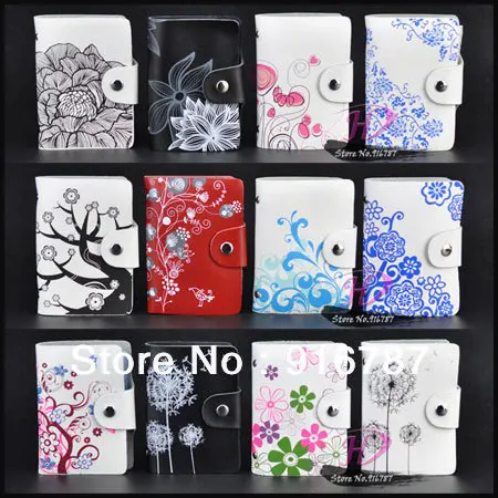 2016 Hot Sale Genuine Leather Print Women Business Card Holder 11 Colors Credit Card Holder Protector Organizer Card Wallet DC57