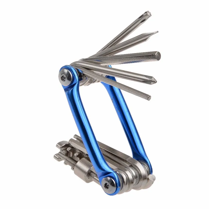 23Hot ROCKBROS High Hardness Premium Alloy Bicycle Pocket Repair Tools 11 in 1 Set Folding Mini Multifunction Cycling Bike Tools