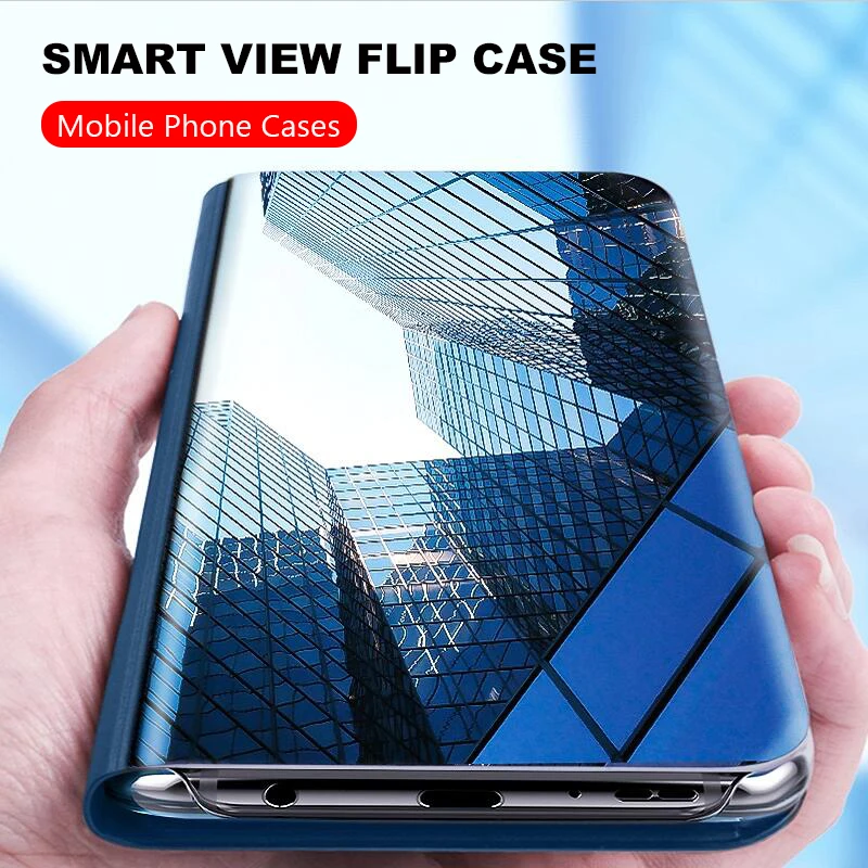 

Luxury Smart View Flip Case On The For Samsung S7 Edge S10 S8 S9 Plus S10e Shockproof Case Note 8 9 Original Phone Case Cover