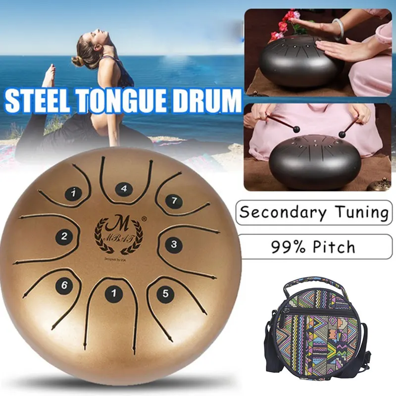 

Worry Drums 2 Colors Strong Mini Empty Drum Tongue Stainless Steel National Music Handpan Yoga