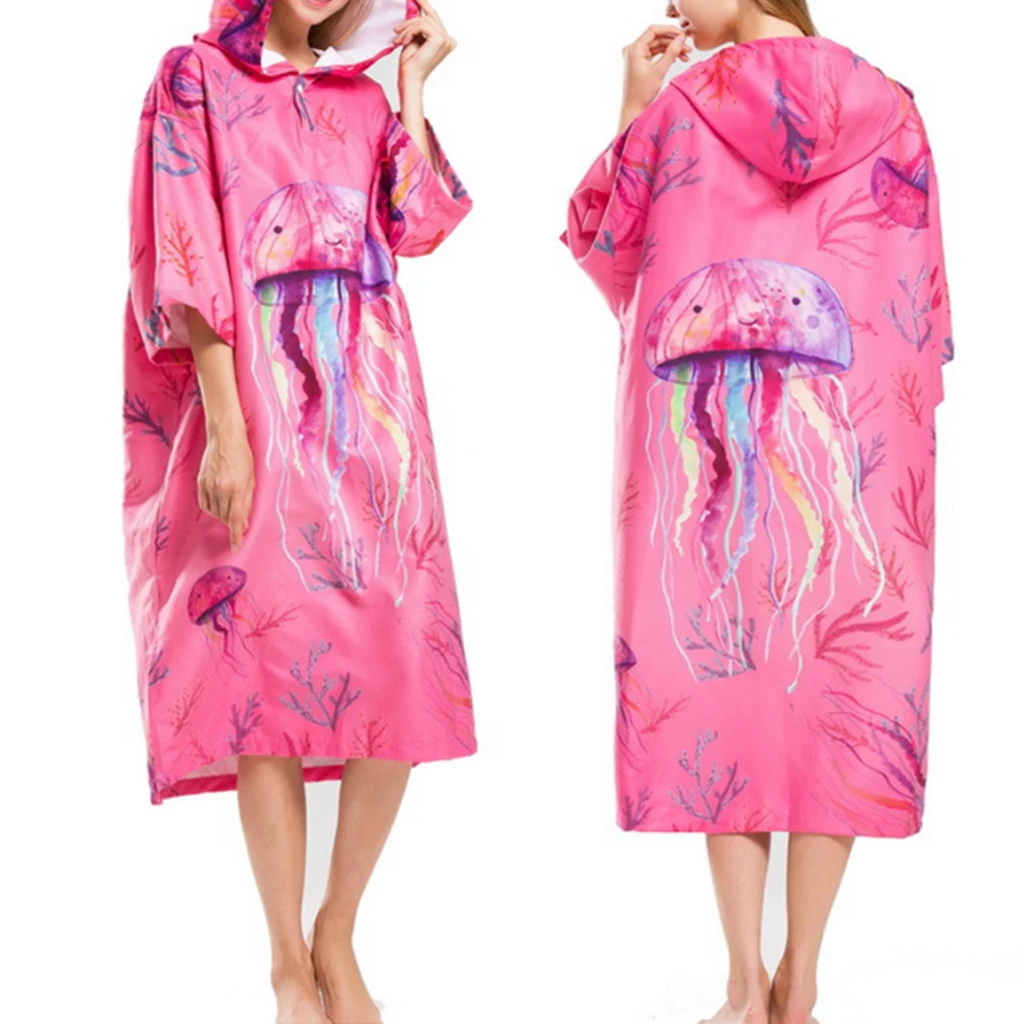 

Women Surf Changing Robe Poncho Hooded Towel for Surfing Beach Sports Kayak Swim Windsurf 110 x 70cm Surf Changing Robe