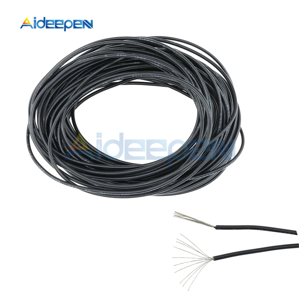 Черный 10 метров UL 1007 провод 24AWG ПВХ изолированный электрический кабель Монтажный