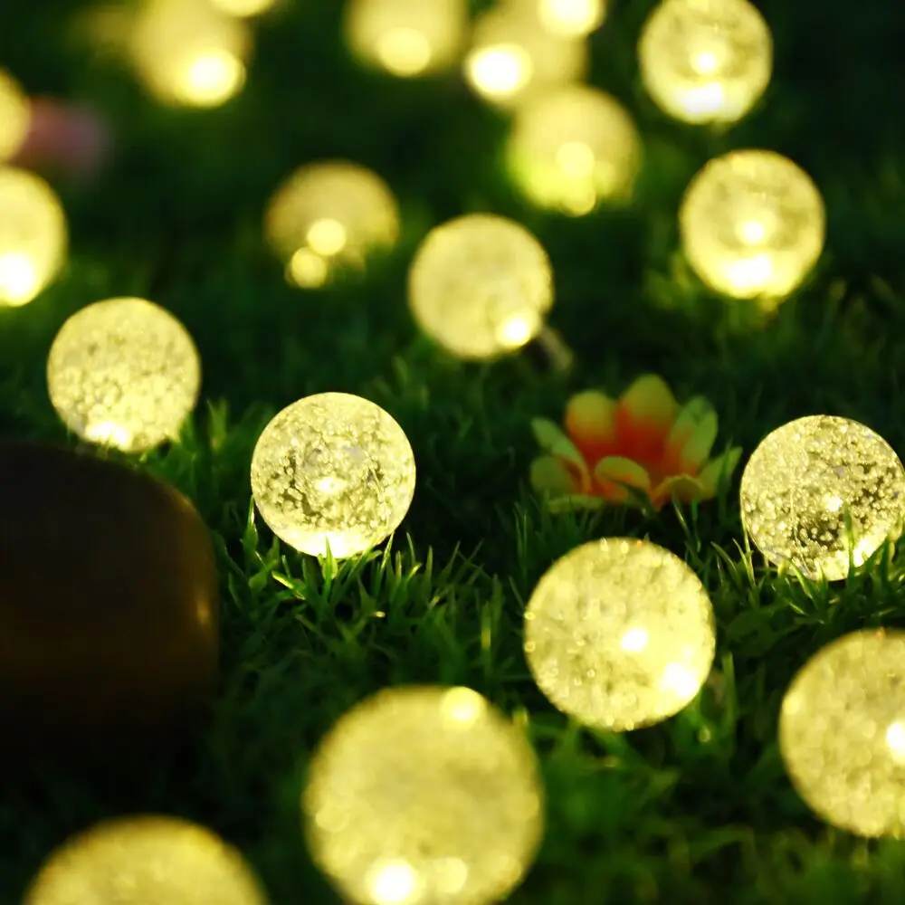 Водонепроницаемая Солнечная гирлянда 6 м 30 Led Bubble Garden Цветная декоративная лампа