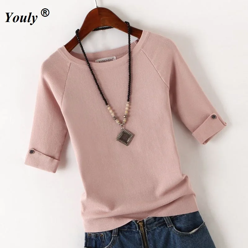 Pullover Sweater Ice Cotton knit Tops women 2022 Autumn Casual Tees Shirt ladies Round Neck slim winter Bottoming tops