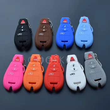 

100pcs/lot Silicone Car Key Case Cover For DODGE for JEEP for CHRYSLER Grand Cherokee Compass Longitude Patriot