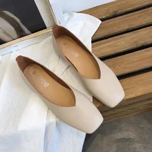 Zapatos antideslizantes de tacón bajo a la moda para mujer, Sandalias planas de punta cuadrada a prueba de deslizamiento de verano y otoño, zapatos bajos de estilo coreano