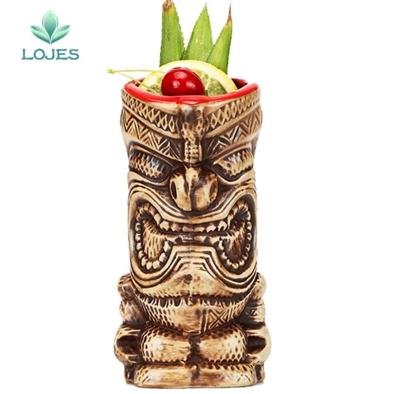 

400ml Tiki Mugs Cocktail Cup Beer Wine Mug Ceramic Tiki Mugs Art Crafts Creative Hawaii Mugs