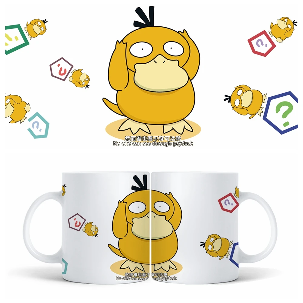 

Anime JK Pocket Monster Pokemon Psyduck Cosplay Mug Cartoon Duck Ceramic Daily Drink Cup Tea Milk Coffee Cup