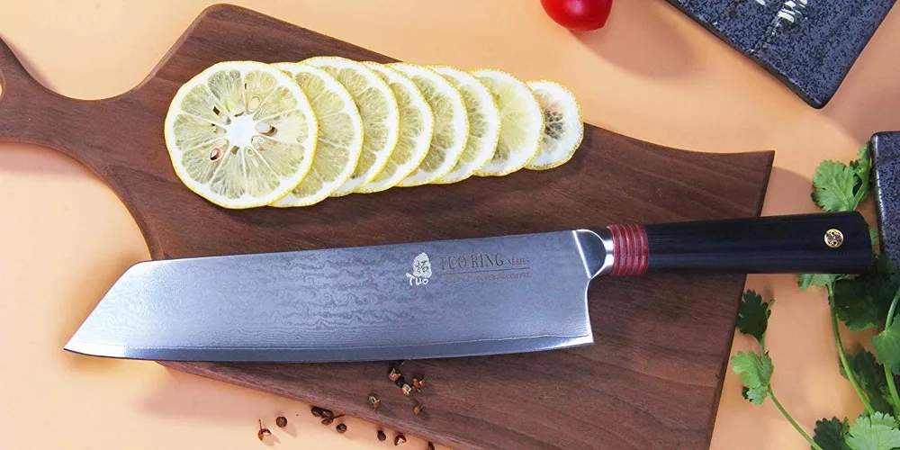 TUO столовые приборы нож киритсуке японский AUS 10 дамасский кухонный Nakiri узор розы