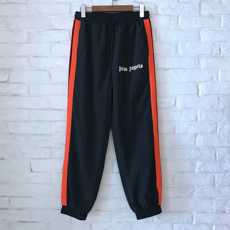 

2019SS Best Version Plam Angels letters Logo Printed Side Striped Women Men Track pants Hip hop Men Jogger Pants Trousers M-XL