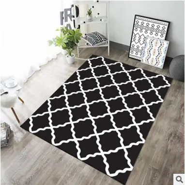 Прямоугольный ковер в скандинавском стиле 3D стерео геометрический черно-белый узор для спальни журнальный столик прикроватные коврики для гостиной/ковры - Цвет: 7