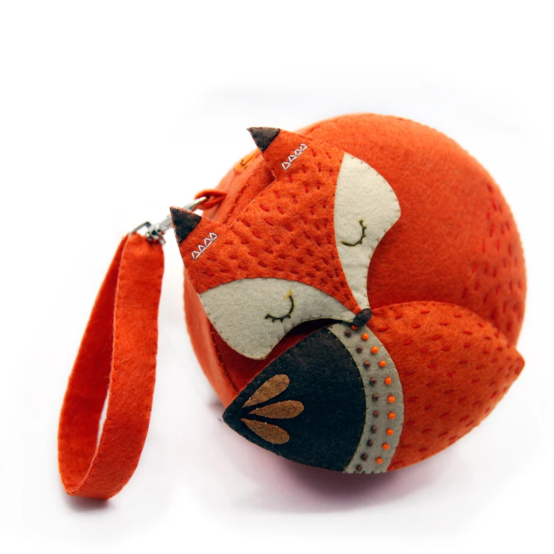Felt Fabric DIY Fox Handbag Cartoon Bags For Children Birthday / Festival Gift Sewing Art Free Cutting Material DIY Package Set