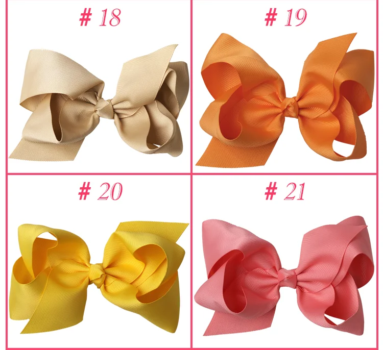 25 шт./лот 6 дюймов большой Hairbows с зажимом для детей девочек лента для волос луки Женские аксессуары для волос 25 Цвета