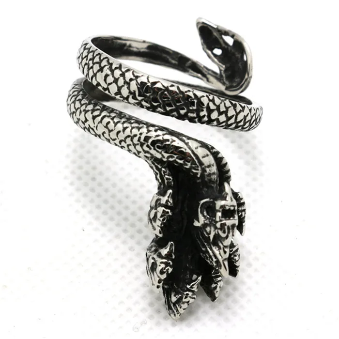 

1pc Newest Design Mens Boy Animal Snake Hot Ring 316L Stainless Steel Cool Ring