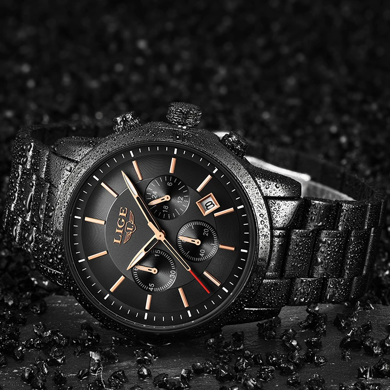 LIGE Mens Watches Top Brand Luxury Men's Sports Watch For Male Casual Waterproof Date Analog Quartz Watch Men Clock Reloj Hombre