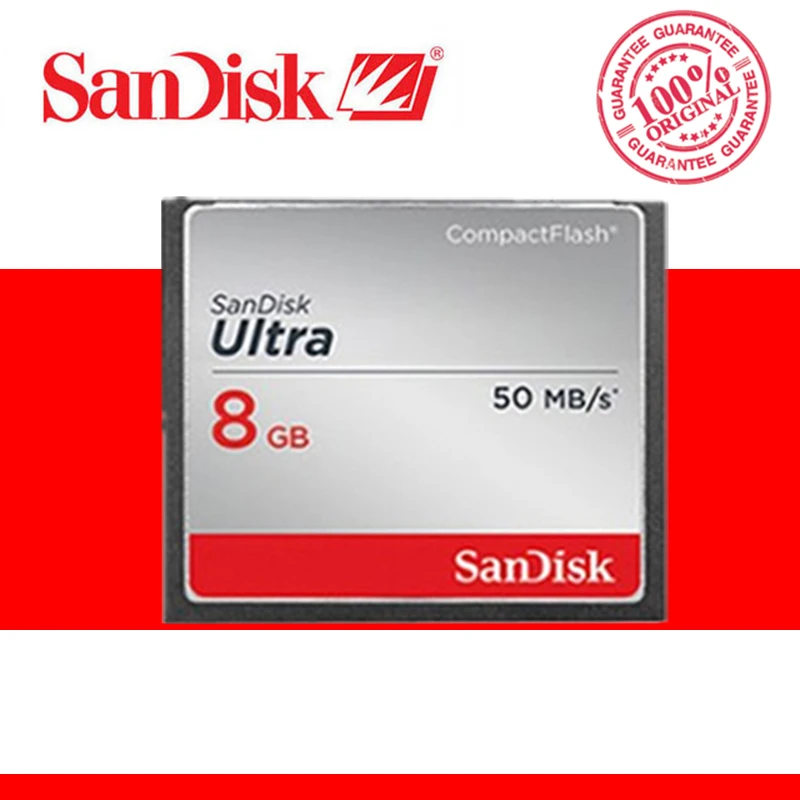 100% оригинальная карта памяти SanDisk Fit Ultra CF компактная флеш 32 Гб 50 флэш накопителей
