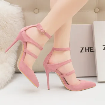 

2018 new high-heeled shoes sexy fashion nightclub with the shallow mouth to help high-heeled shoes Roman sandals.
