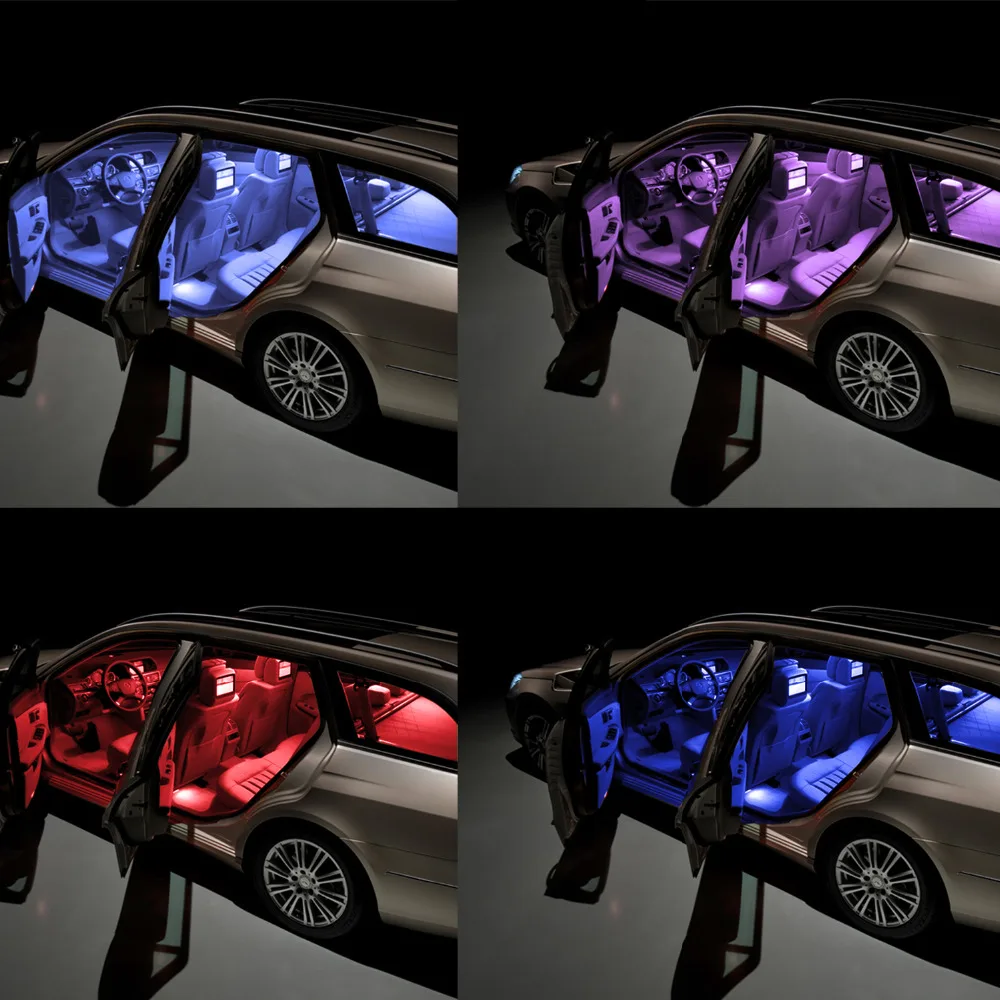 CARLITS T10 LED W5W ������ ����, RGB LED ����, 194 168 6SMD 5050 �Ǹ��� ��Ʈ�κ� ����, �ڵ��� ���� ���̵� ����Ʈ, 12V ����