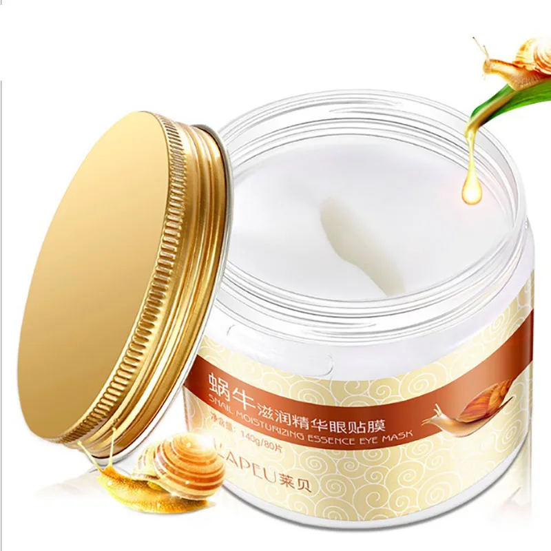 

80 Pcs Snail Extract Anti-Wrinkle Eye Mask Eye Patches Eye Mask For Face Care Dark Circles Remove Gel Mask for the Eyes Ageless