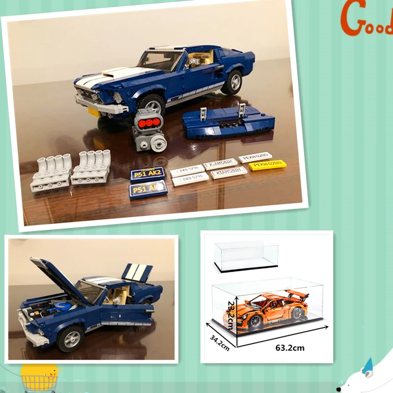 Technic Series  Race Car Building Assembled Blocks Bricks Enlighten Toy and the display case box for legoing technic