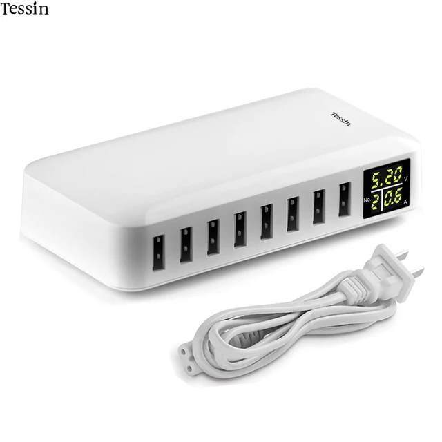 Best Offers TESSIN Multi Port USB Charger 5V8A LED Show Real Time Charging For iPhone iPad Mini Samsung Huawei HTC Mi DV AC Power Adapter Best Offers TESSIN Multi Port USB Charger 5V8A LED Show Real Time Charging For iPhone iPad Mini Samsung Huawei HTC Mi DV AC Power Adapter