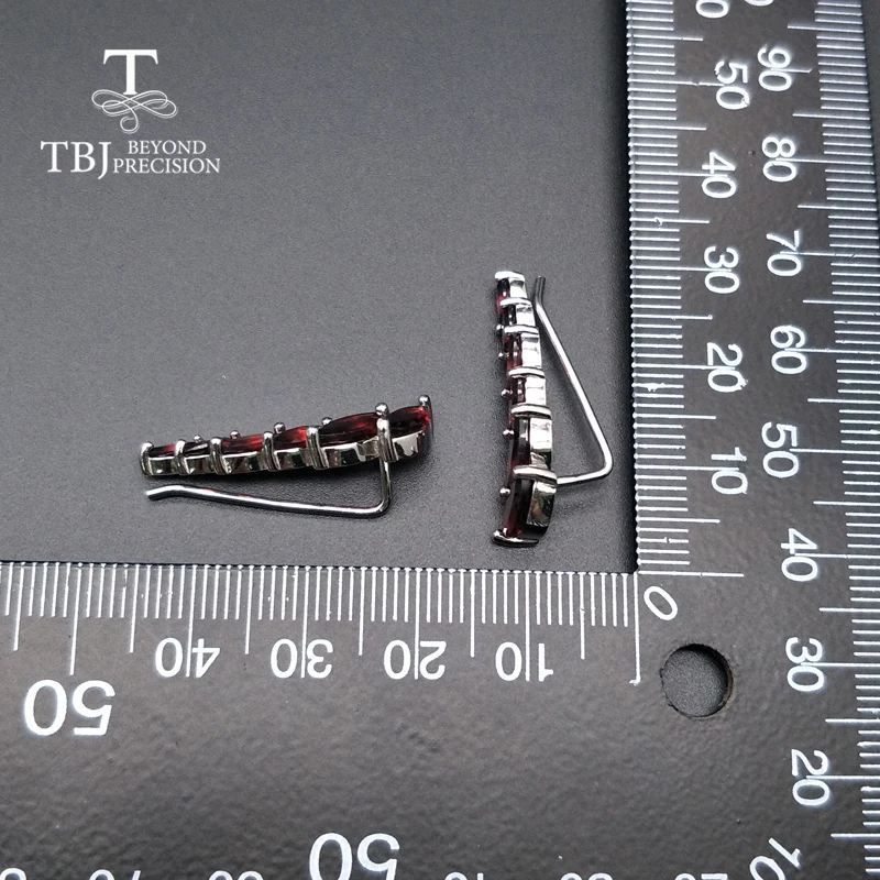 Skup TBJ, naturalny kamień szlachetny granat kolczyki prosta konstrukcja 925 sterling silver fine jewelry dla kobiet czarny piątek lub prezent na boże narodzenie