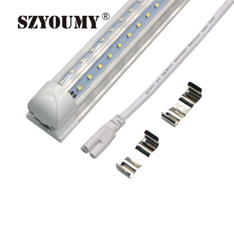 SZYOUMY 20 шт. SMD 2835 T8 V образная встроенная светодиодная трубка с двойной линией