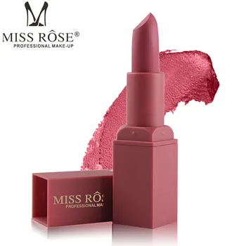 

12 Colors Brand Miss Rose Matte Lipstick Waterproof Nutritious Easy to Wear Lipstick Long Lasting Lips Makeup Free Shipping