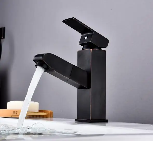 American Copper Drawing Pot Faucet Black Ancient Table Pot Cold and Hot Water Faucet Hand Washing Pool Shampooable Faucet American Copper Drawing Pot Faucet Black Ancient Table Pot Cold and Hot Water Faucet Hand Washing Pool Shampooable Faucet