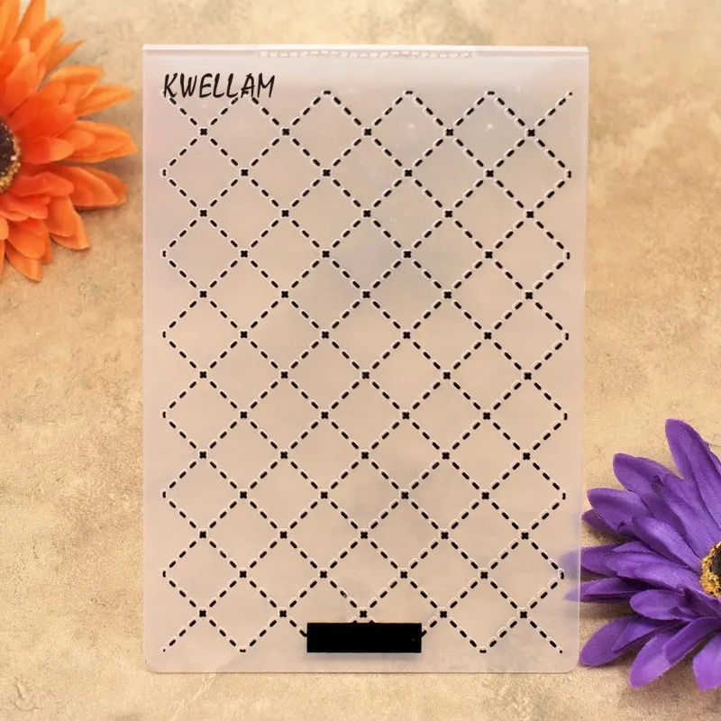 

Grid Lattice Plastic Embossing Folder For Scrapbook DIY Album Card Tool Plastic Template 10.5x15cm KW7032212