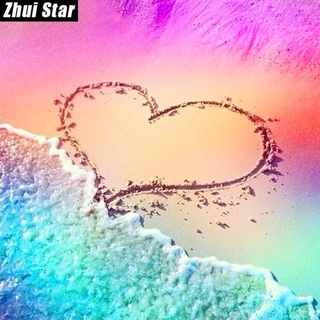 Zhui Star Pieno di Diamanti Quadrato 5D FAI DA TE Pittura Diamante "Ama la Spiag Zhui Star Pieno di Diamanti Quadrato 5D FAI DA TE Pittura Diamante "Ama la Spiag