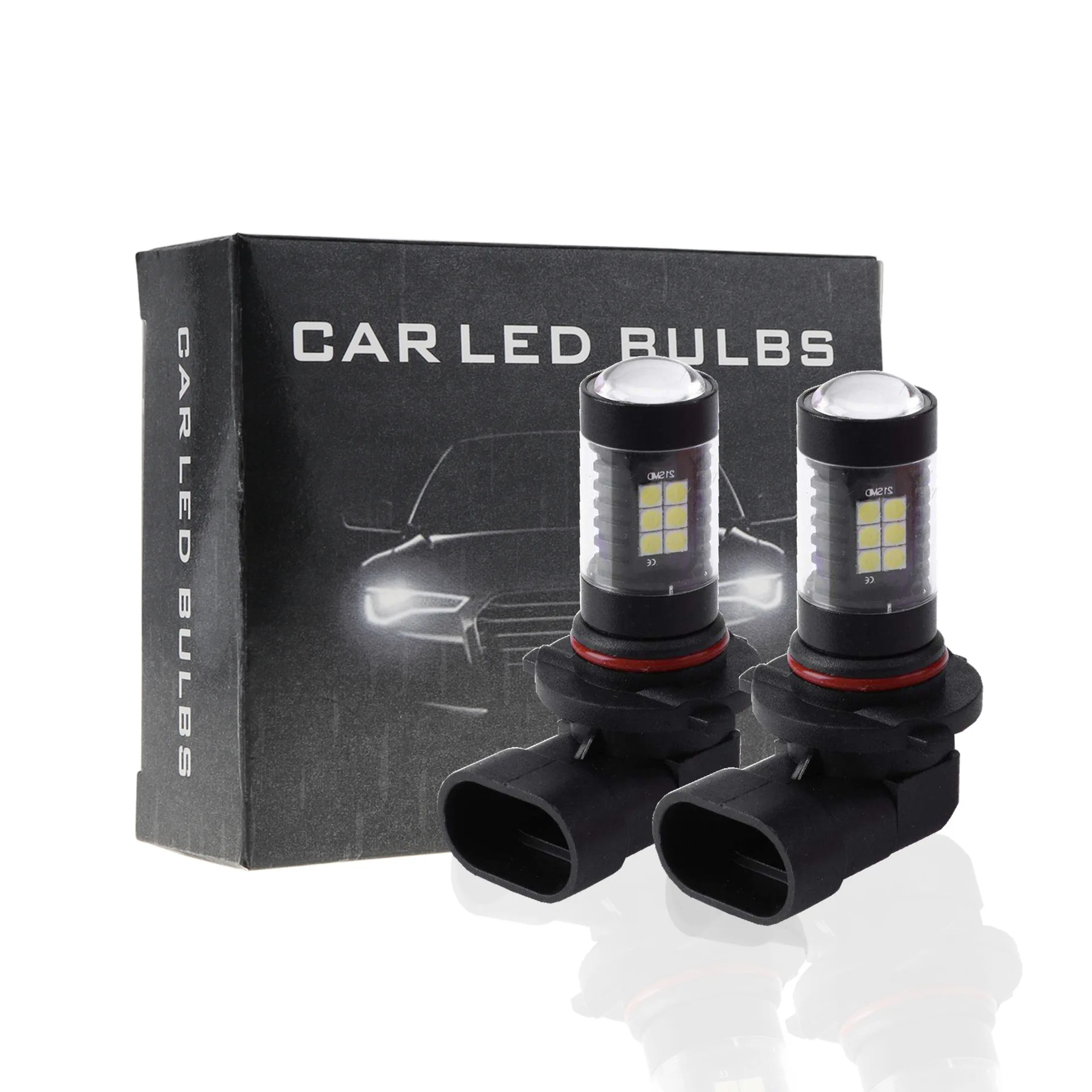 

2Pcs/set Car Fog Light 9005 Led 9006 Led H10 3030 21SMD Black Shell Car Led Fog Lamp HB3 HB4 Car Headlight Car Headlight Bulbs