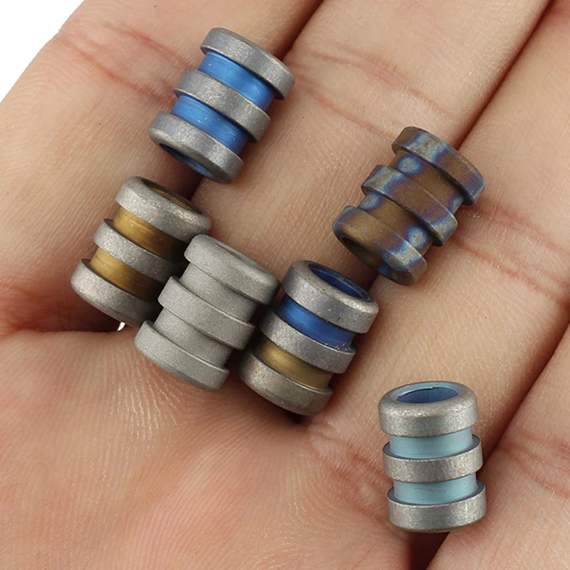 회색 티타늄 합금 나이프 비즈 로프 코드 EDC 불꽃 티타늄 Paracord 구슬 펜던트