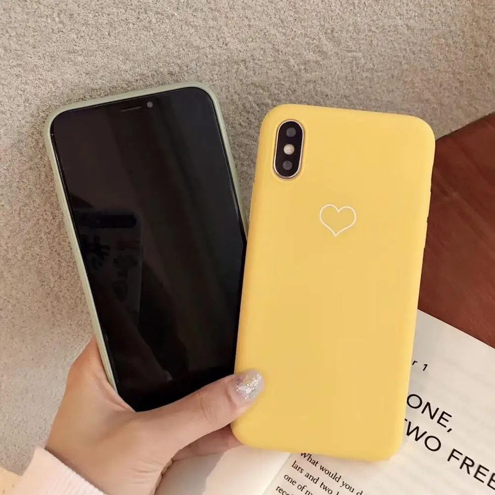 LOVECOM пары чехол для телефона для iPhone 11 Pro Max XS Max XR 6 6S 7 8 Plus X корейский сердце карамельный цвет Мягкий ТПУ Телефон задняя крышка