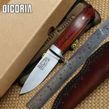 

DICORIA Loveless 9cr18MOV blade wood handle fixed blade large straight knife Sheath camping Drills Saws outdoor EDC knives tools