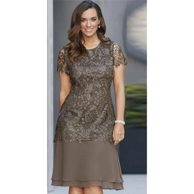 

JAYCOSIN 2019 Summer Dress Women Plus Size Short Sleeve Hollow Out Lace Patchwork Solid Loose Hem Elegant Casual Dress may21#4