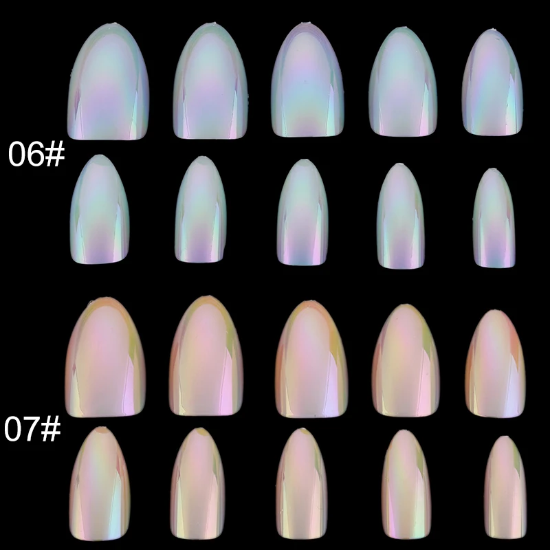 WAKEFULNESS 12 шт. Holo Stiletto накладные ногти зеркальные Типсы хром пигмент полное покрытие Поддельные Типсы для маникюра пресс на ногти инструменты