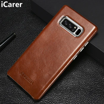 

For Samsung Galaxy Note 8 Case Cover Luxury Hard Slim Vintage Genuine Leather Shockproof Armor Phone Case for Note 8 Back Cover