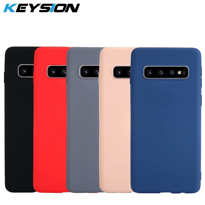 

KEYSION Original Thin Liquid Silicone Case for Samsung Galaxy S10 Plus S9 S8 Gel Rubber Protective Phone Cover for S10e Note9 8