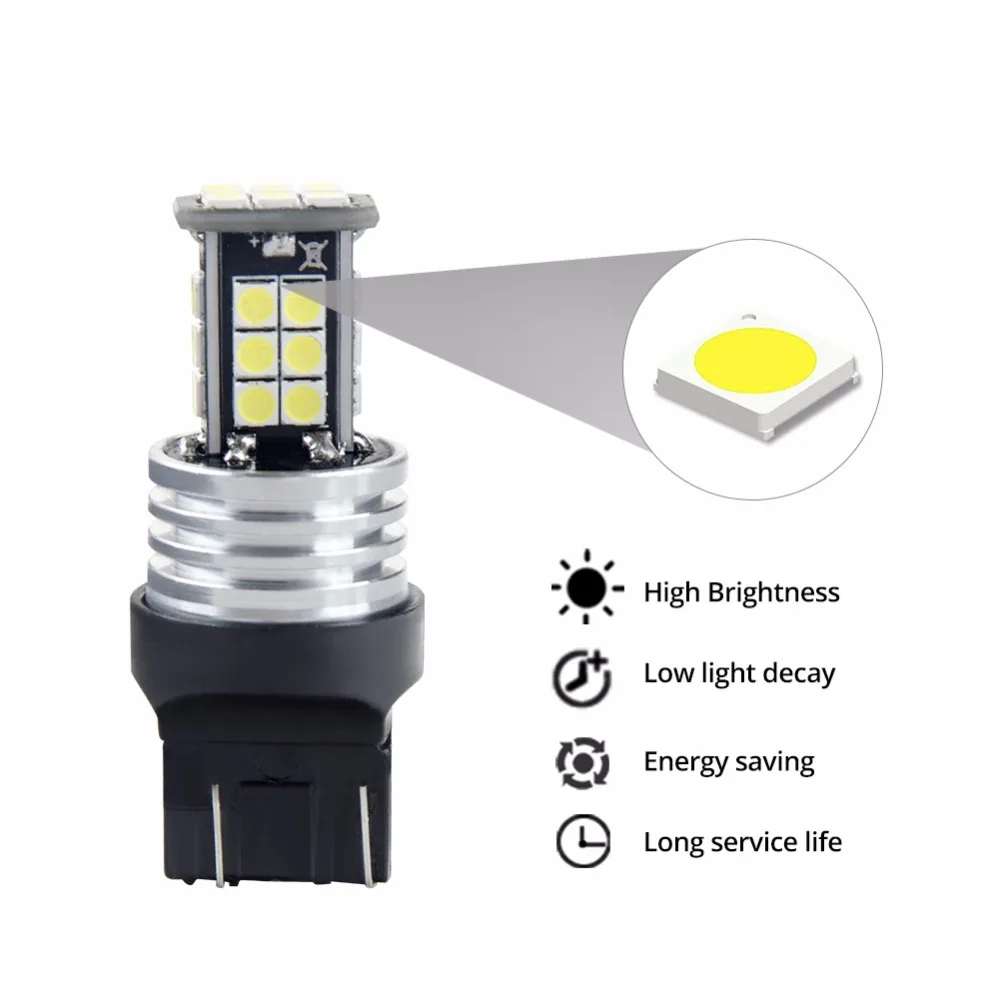 2 шт. 1960Lm T20 W21W светодиодный W21/5 W WY21W 7440 7443 шарика автомобиля 3030 SMD чип тормозной